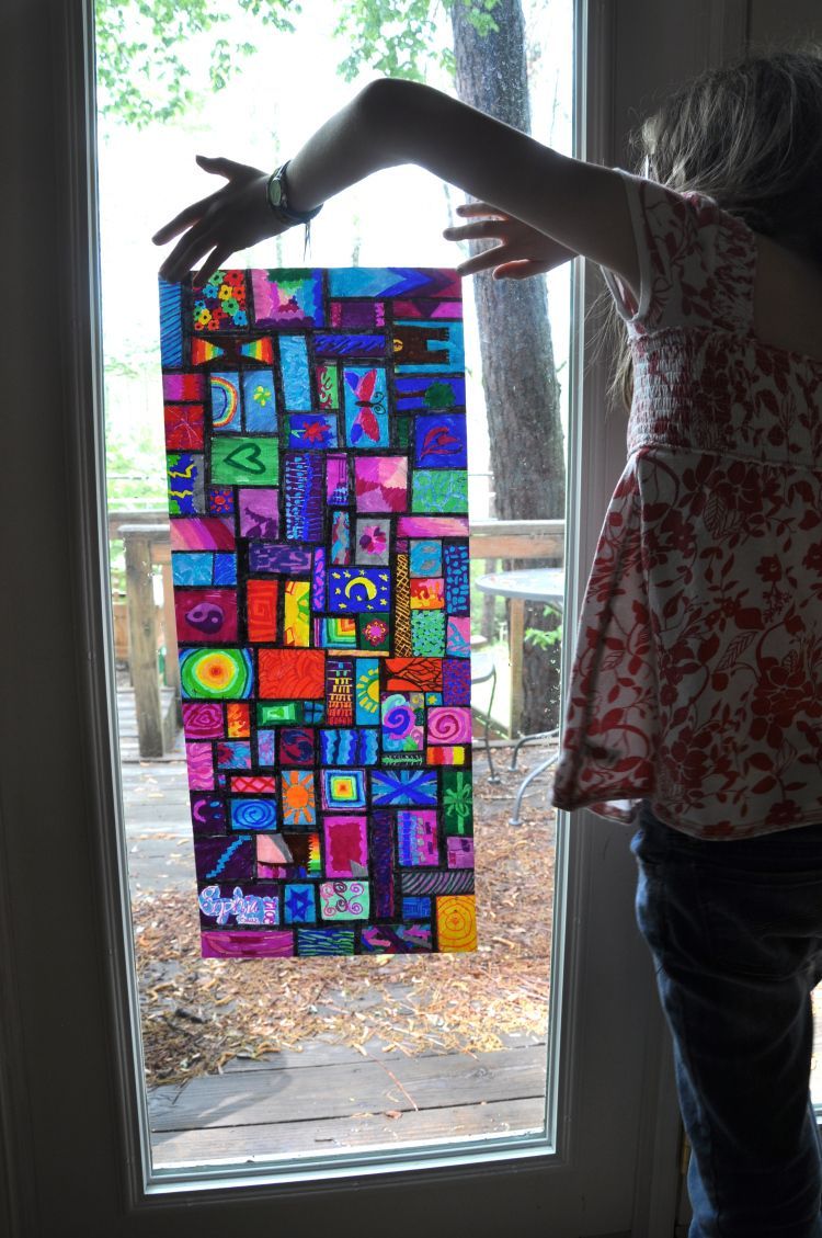 Sharpie on wax paper looks like stained glass: a fun art project for the kids -   22 sharpie crafts plastic
 ideas