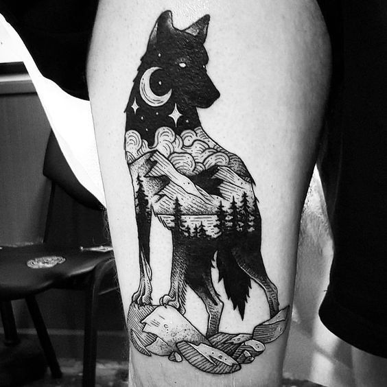 33 Animal Tattoos That Will Make You Want to Get Inked ASAP -   22 wolf tattoo spirit animal
 ideas