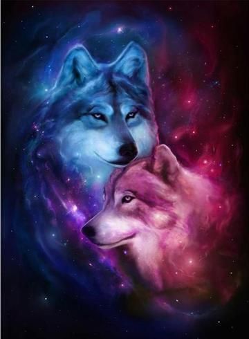 Space Wolf Diamond Painting Kit -   22 wolf tattoo spirit animal
 ideas