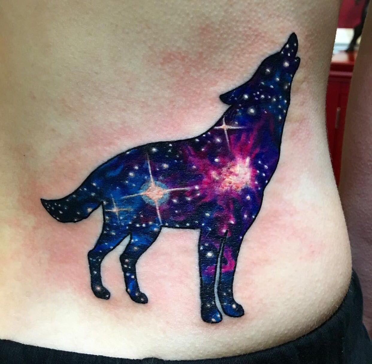 Galaxy wolf done by Nicky Arsenik at Red Octopus Tattoo in Crofton Md -   22 wolf tattoo spirit animal
 ideas