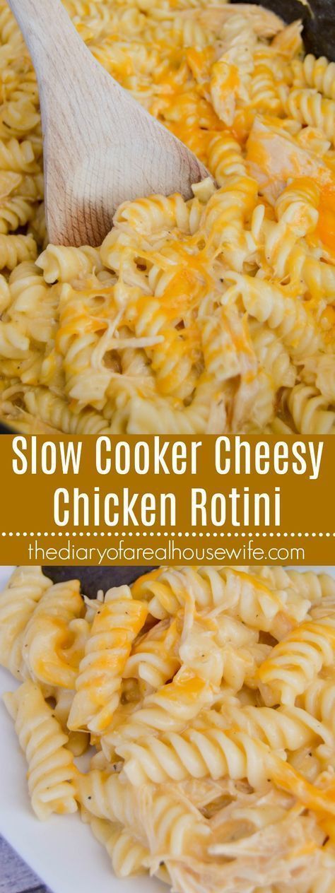 Slow Cooker Cheesy Chicken Rotini. Such a simple dinner recipe you have to try it out. -   23 cheesy chicken recipes
 ideas