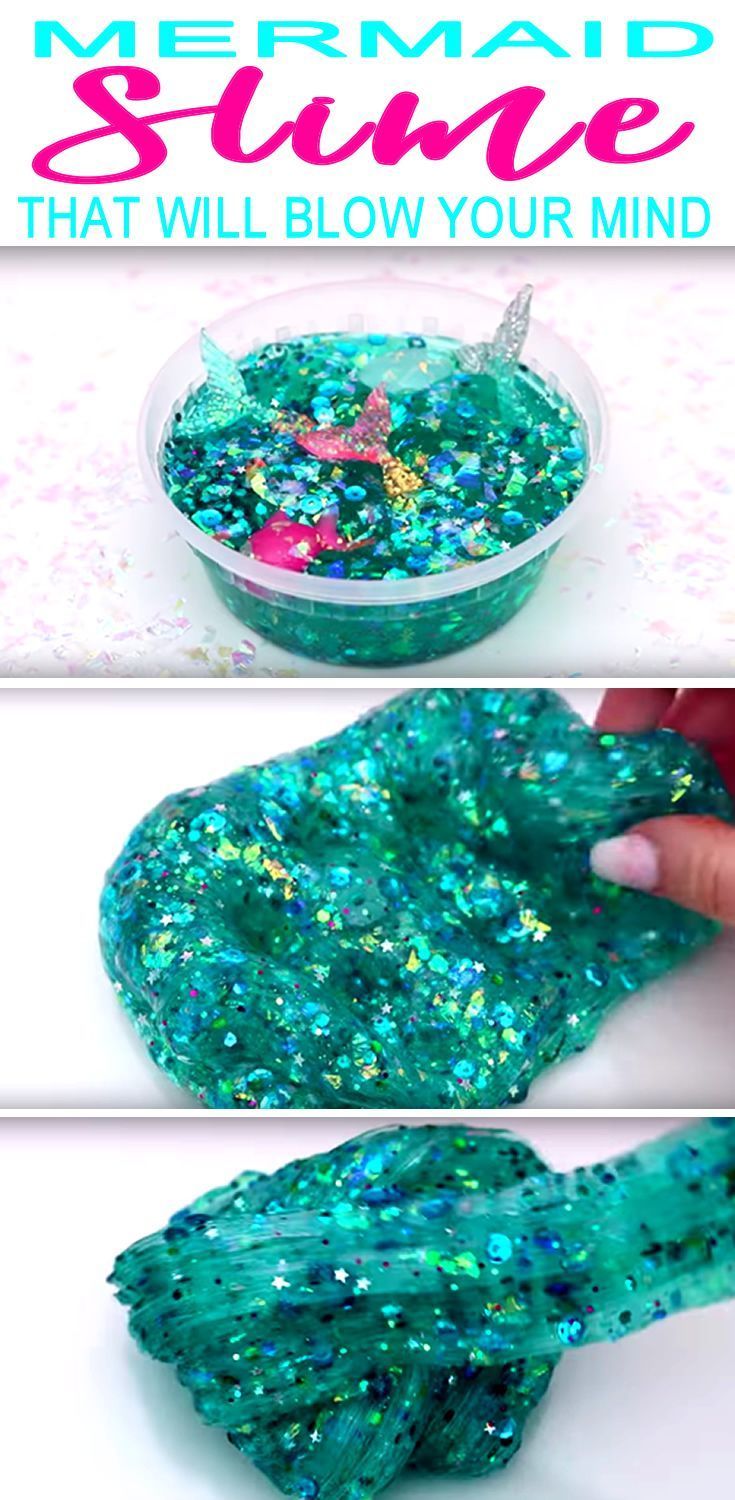 AMAZING DIY mermaid slime! Easy slime recipe full of glitter and sparkle. Great DIY slime activity for kids. -   23 diy slime facile
 ideas