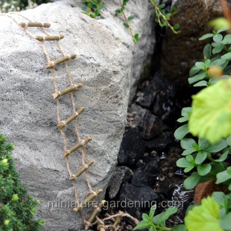 Twig Rope Ladder -   23 fairy garden ladder
 ideas