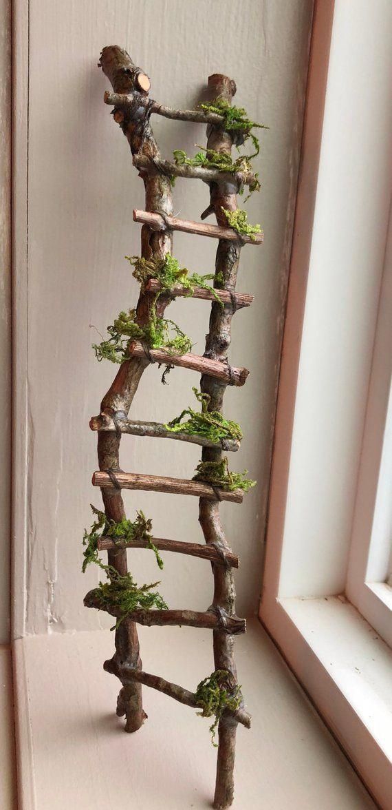 Rickety Ladder ~Fairy Ladder Handcrafted by Olive, Fairy Accessories, Fairy House, Fairy Door, Fairy Window, Miniatures -   23 fairy garden ladder
 ideas