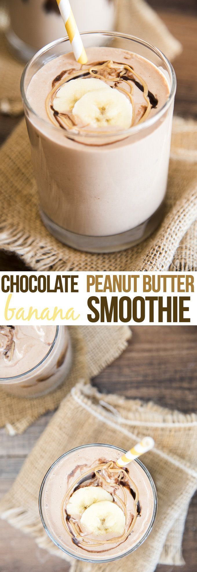 Chocolate Peanut Butter Banana Smoothie - This easy smoothie is the perfect creamy smoothie for a sweet breakfast or lighter dessert! -   24 breakfast smoothie recipes
 ideas