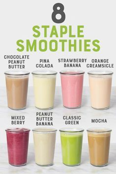 8 Staple Smoothies You Should Know How to Make -   24 breakfast smoothie recipes
 ideas