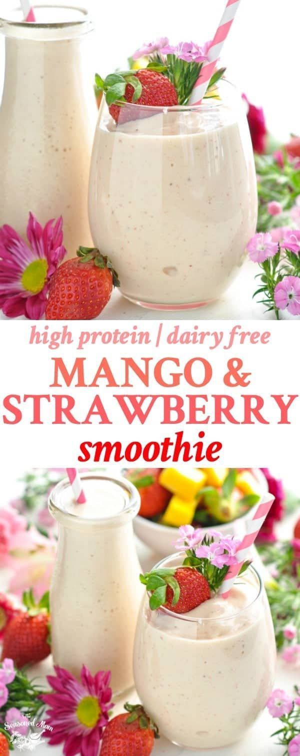 Healthy Strawberry Smoothie With Mango -   24 breakfast smoothie recipes
 ideas