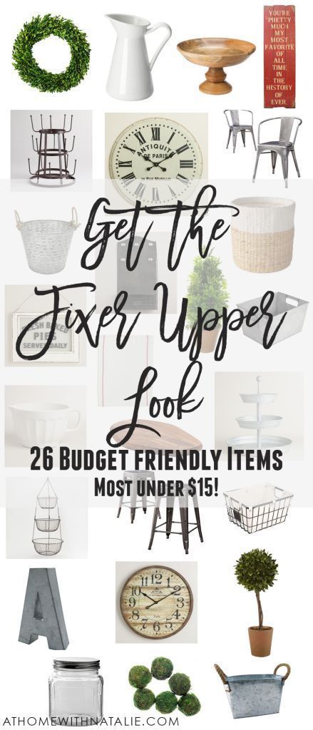 Get the Fixer Upper Look - 26 Budget Friendly Items -   24 farmhouse style on a budget
 ideas
