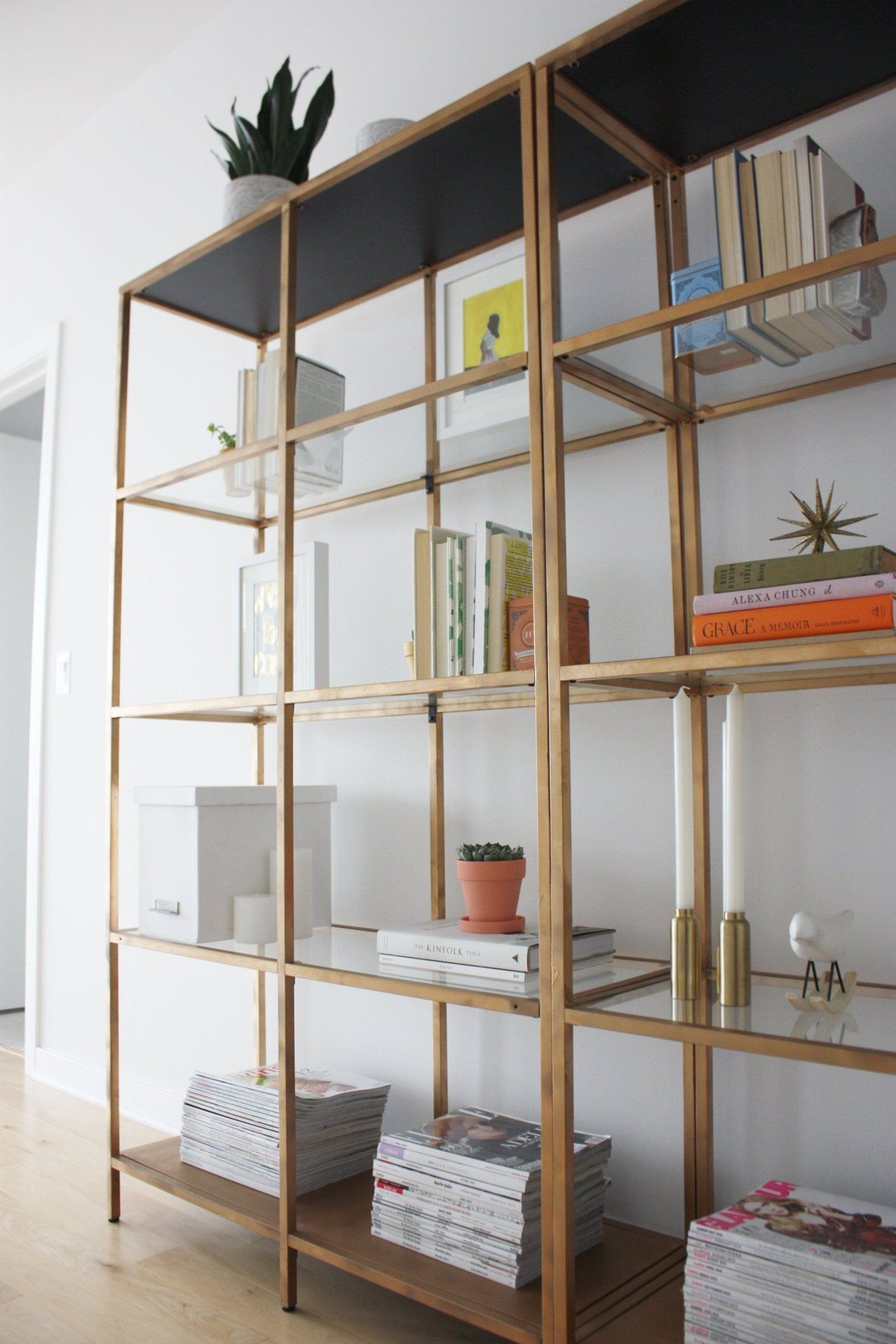 Alecia & Jon's Luminous Simplicity -   24 glass shelves decor
 ideas