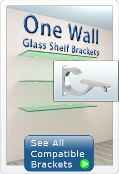 One Wall Glass Shelf Brackets. This site sells glass shelves and also different brackets to hang them. -   24 glass shelves decor
 ideas