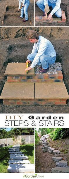 Step by Step! : DIY Garden Steps & Outdoor Stairs -   24 home garden yard ideas
