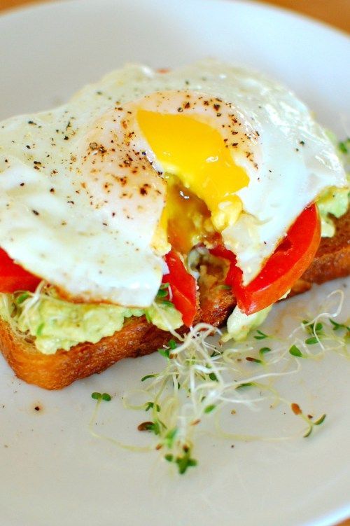 Avocado toast with egg and alfalfa sprouts. Great for breakfast or brunch. | joeshealthymeals.com -   24 mediterranean diet mornings
 ideas