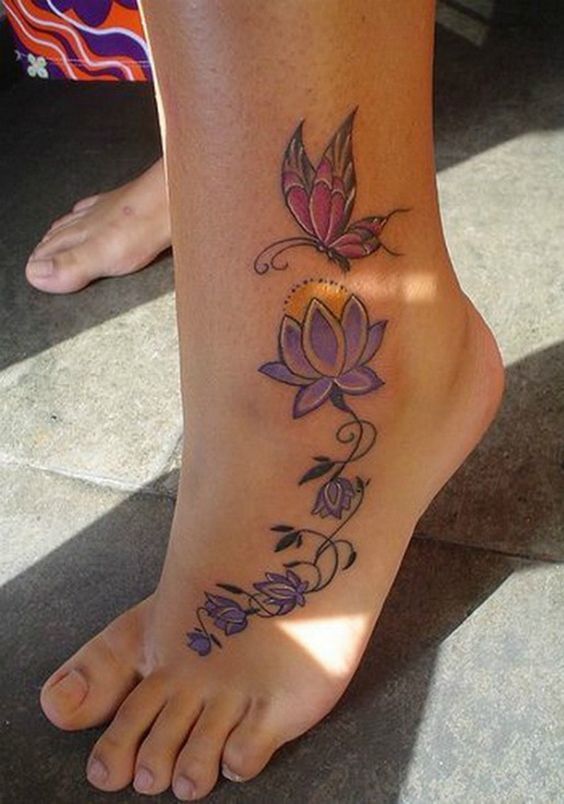 50 Gorgeous Butterfly Tattoos and Their Meanings You'll Definitely Love -   24 tattoo girl ankle
 ideas