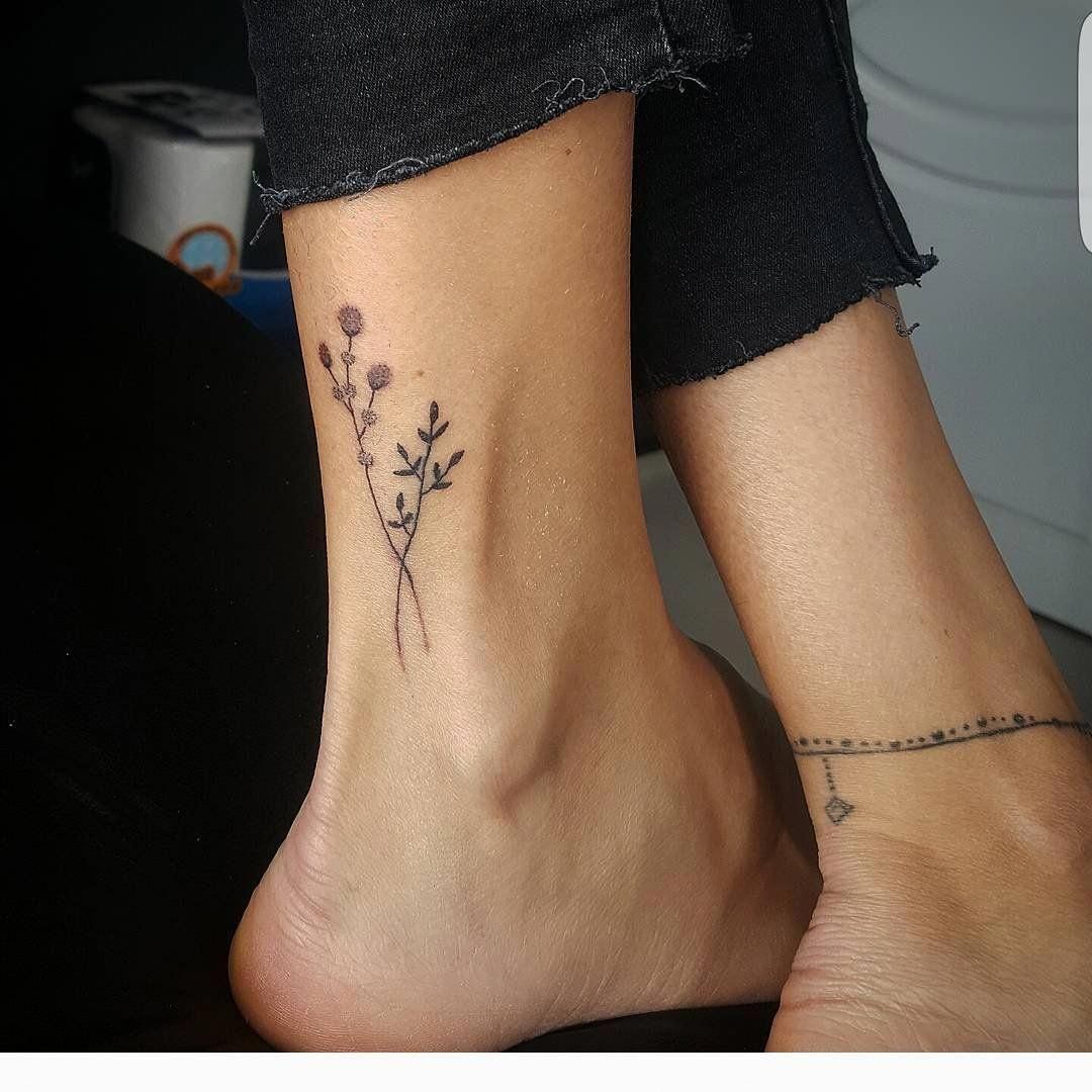 This tiny floral ankle tattoo is too cute! #UltraCoolTattoos -   24 tattoo girl ankle
 ideas