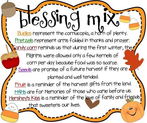 Blessing Mix {printable} -   24 thanksgiving crafts for school
 ideas