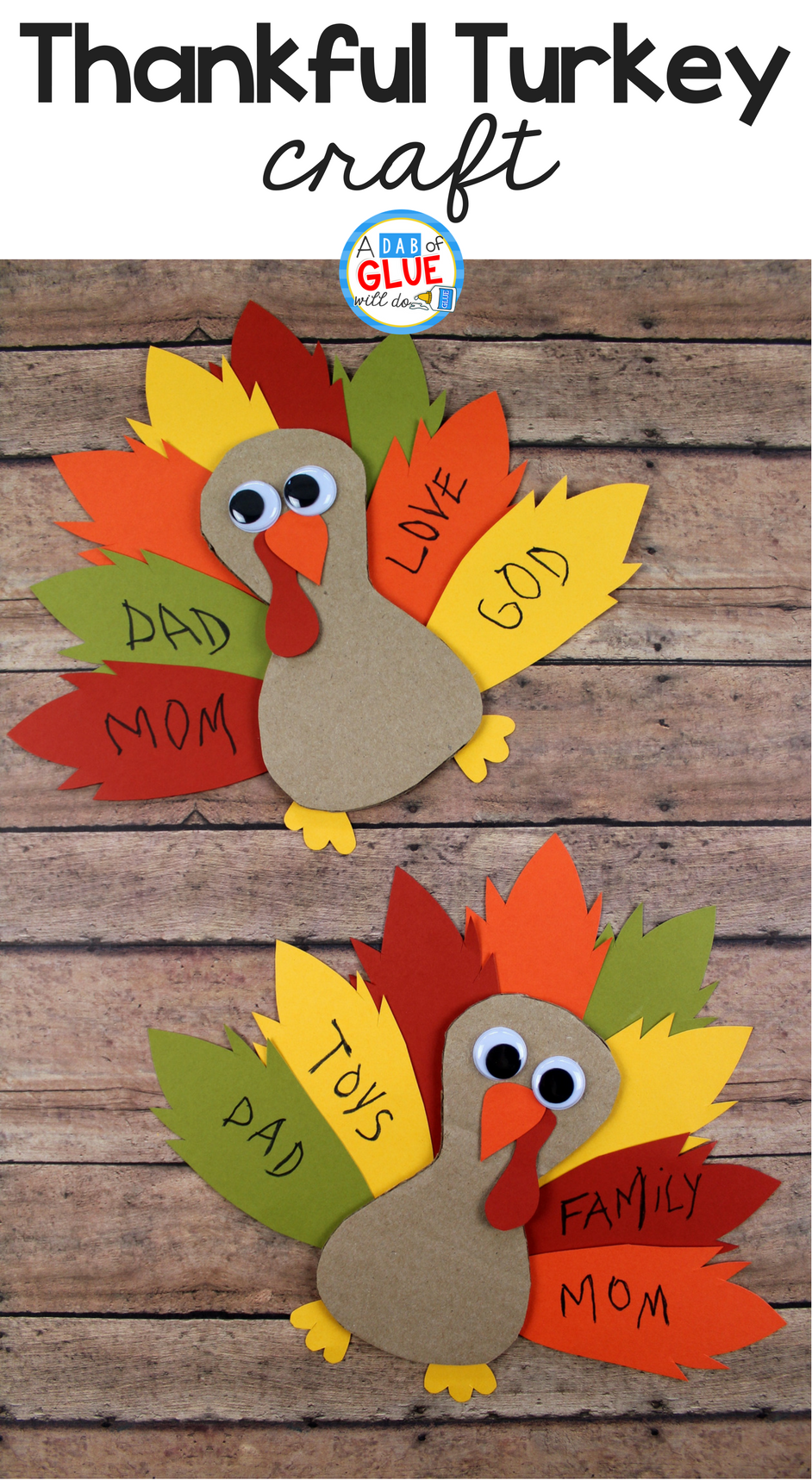 Cardboard Thankful Turkey Craft -   24 thanksgiving crafts for school
 ideas