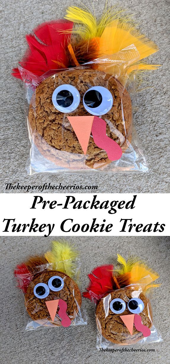 Prepackaged Thanksgiving Turkey Cookies -   24 thanksgiving crafts for school
 ideas