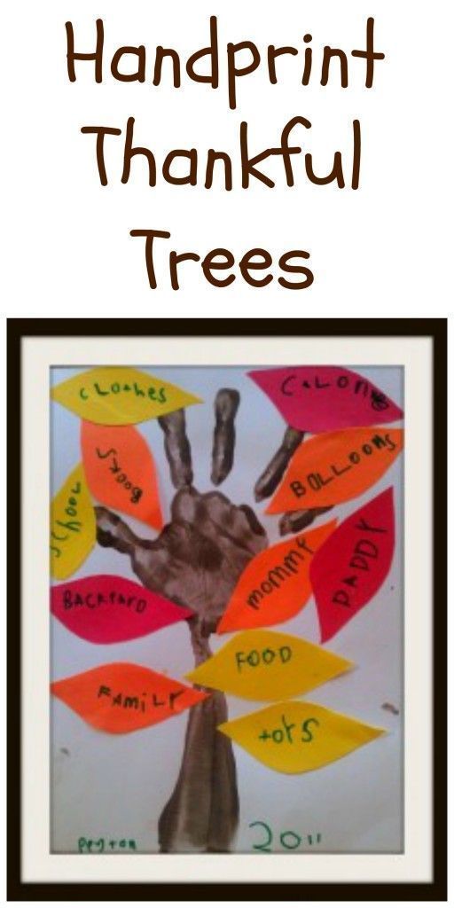 Handprint Thankful Trees -   24 thanksgiving crafts for school
 ideas