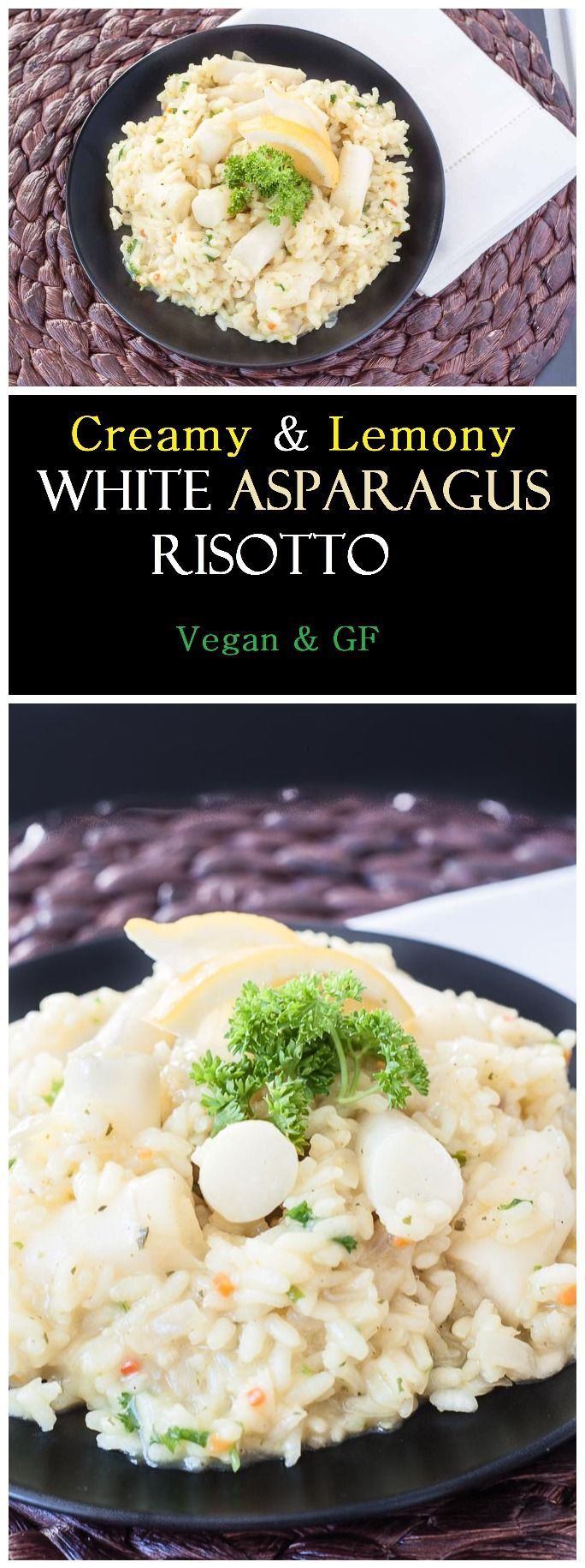 Creamy White Asparagus Risotto recipe with Lemon & Parsley |  [ SkinnyFoxDetox.com ] -   24 white asparagus recipes
 ideas