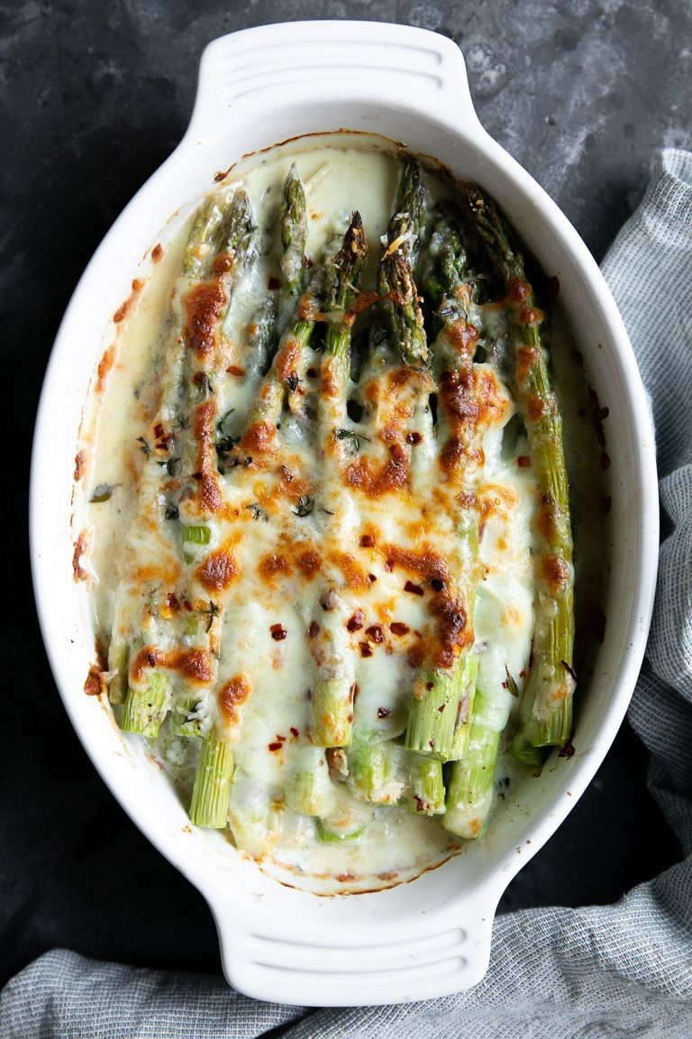 Cheesy Baked Asparagus Gratin -   24 white asparagus recipes
 ideas