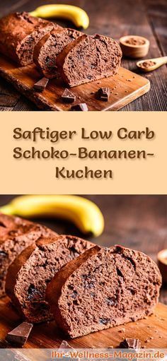 Schneller, saftiger Low Carb Schoko-Bananen-Kuchen - Rezept ohne Zucker -   25 fitness food rezepte
 ideas