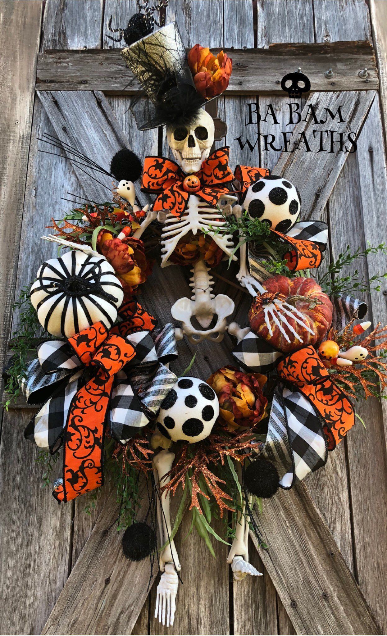 Excited to share this item from my #etsy shop: Reserved for Melonie, Mr. Dem Bones, Skeleton Wreath, Skeleton Decor, Halloween Wreath, Halloween Decor, Halloween Door Hanging -   25 halloween crafts wreath
 ideas