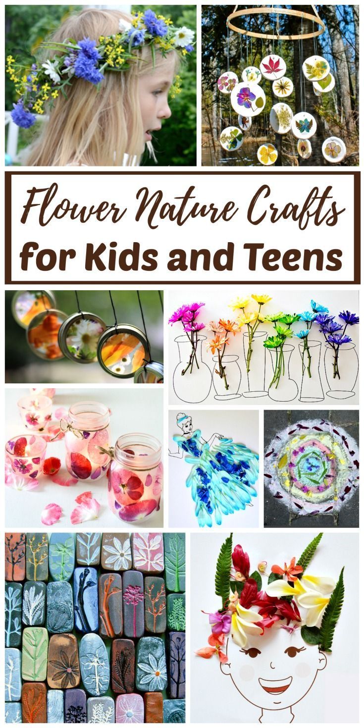Real Flower Nature Crafts for Kids and Teens -   25 nature crafts flowers
 ideas