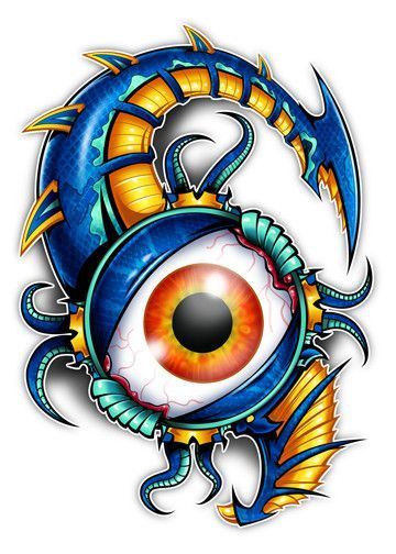 Bio Mech Eye - Laser Foil Temporary Tattoo -   6 geometric tattoo drawing
 ideas