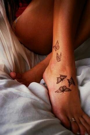 Best Foot Tattoo Designs - Our Top 10 -   7 butterfly tattoo ankle
 ideas
