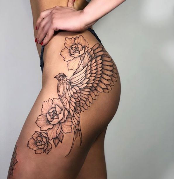 8 bird thigh tattoo
 ideas
