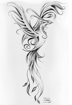 Phoenix Color Art Print by Terri Meredith -   8 bird thigh tattoo
 ideas