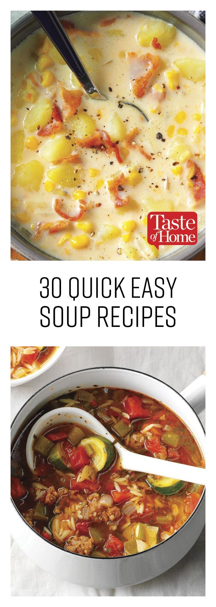30 Easy Soup Recipes You Can Whip Up In a Flash -   10 soup recipes easy
 ideas