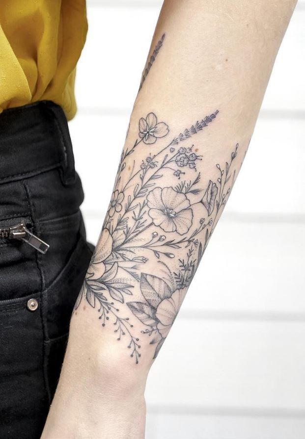 60+ Black & Gray Flower Tattoos by Anna Bravo -   10 white tattoo flower
 ideas