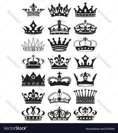 Crown silhouettes vector image on -   12 white crown tattoo
 ideas