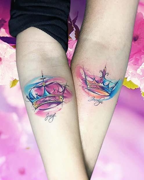 22 Gorgeous Looking Watercolor Tattoo Ideas -   12 white crown tattoo
 ideas