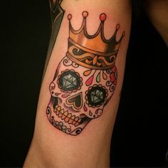 72 Beautiful Sugar Skull Tattoos with Images -   12 white crown tattoo
 ideas