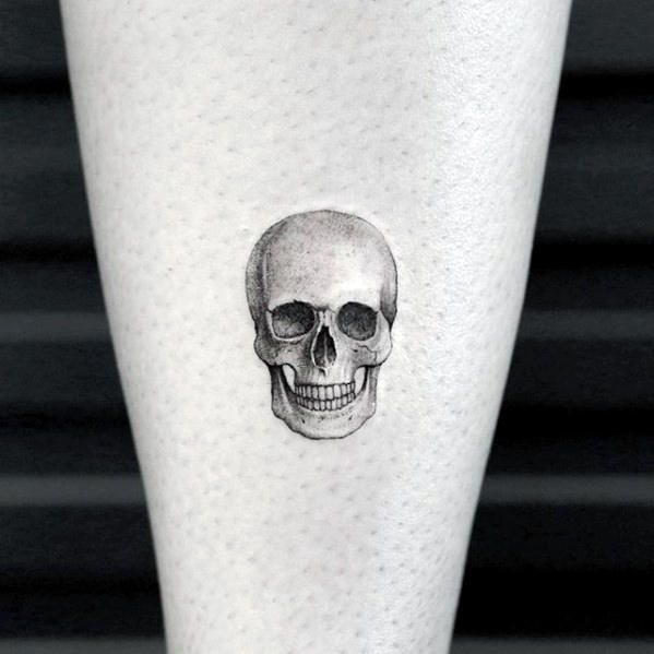 50 Small Skull Tattoos For Men - Mortality Design Ideas -   13 mini skull tattoo
 ideas