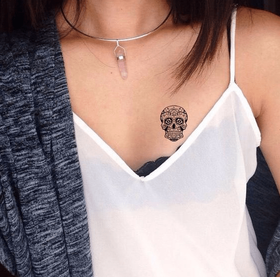 50+ Best Skull Tattoos {Latest Edition} - The -   13 mini skull tattoo
 ideas