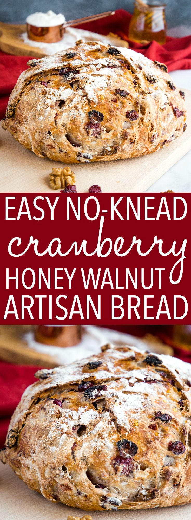 No-Knead Cranberry Honey Walnut Artisan Bread -   15 cranberry bread recipes
 ideas