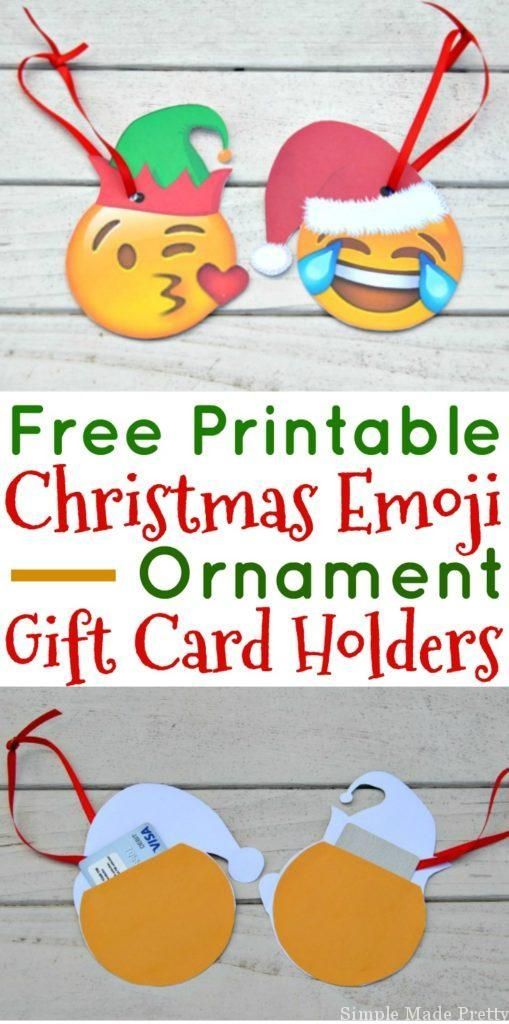 Free Printable Christmas Emoji Ornament Gift Card Holders -   15 diy ornaments holder
 ideas