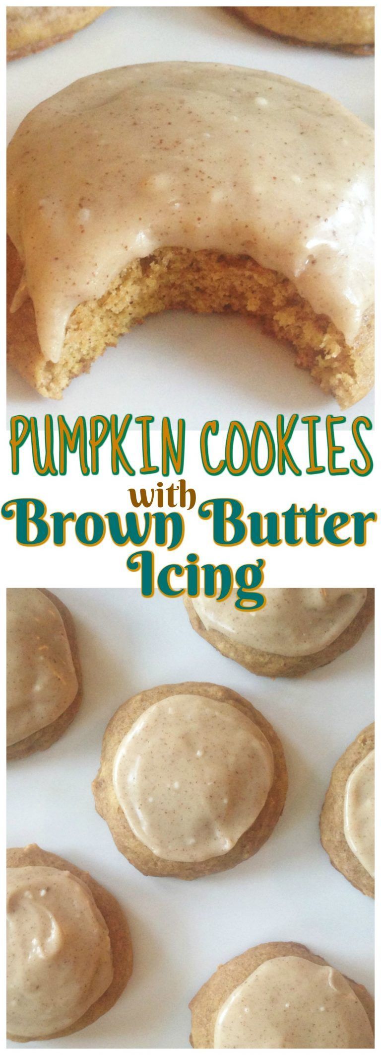 Pumpkin Cookies with Brown Butter Icing recipe image thegoldlininggirl.com pin 2 -   15 pumpkin recipes food
 ideas