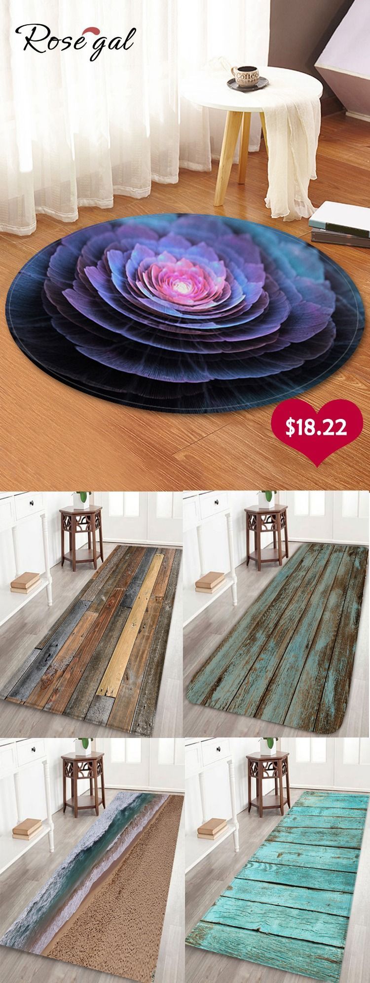 3D Flower Print Round Coral Fleece Floor Rug - 120 Cm (round) -   16 cottage bedroom decor
 ideas