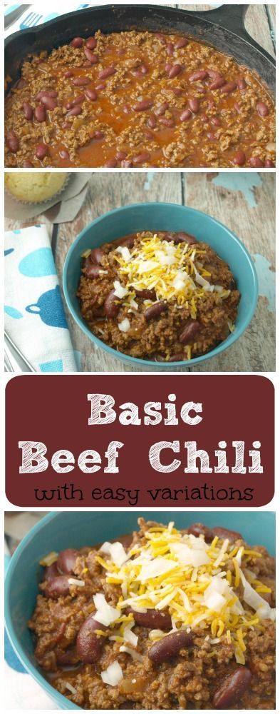 Basic Beef Chili -   16 ground recipes kidney beans
 ideas