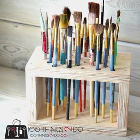 Paint Brush Storage Rack, paint brush storage -   18 crafts storage thoughts
 ideas