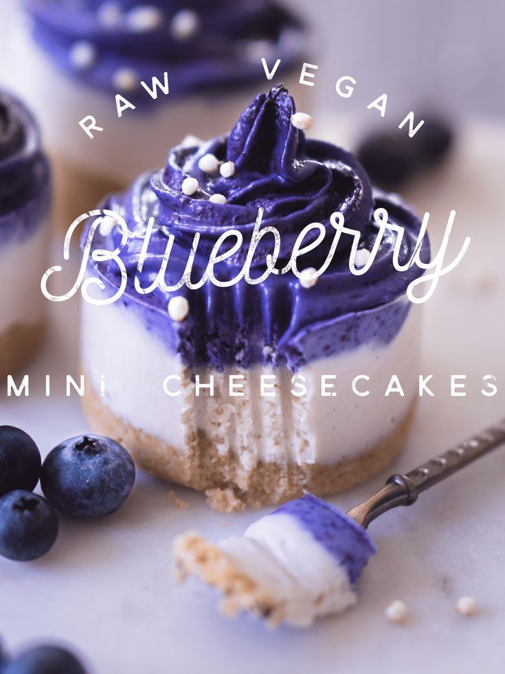 Raw Vegan Blueberry Mini Cheesecakes -   18 diet desserts vegan
 ideas