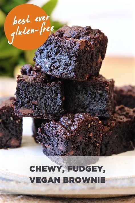 Chewy, Fudgey, Vegan-Double-Choc Brownie -   18 diet desserts vegan
 ideas