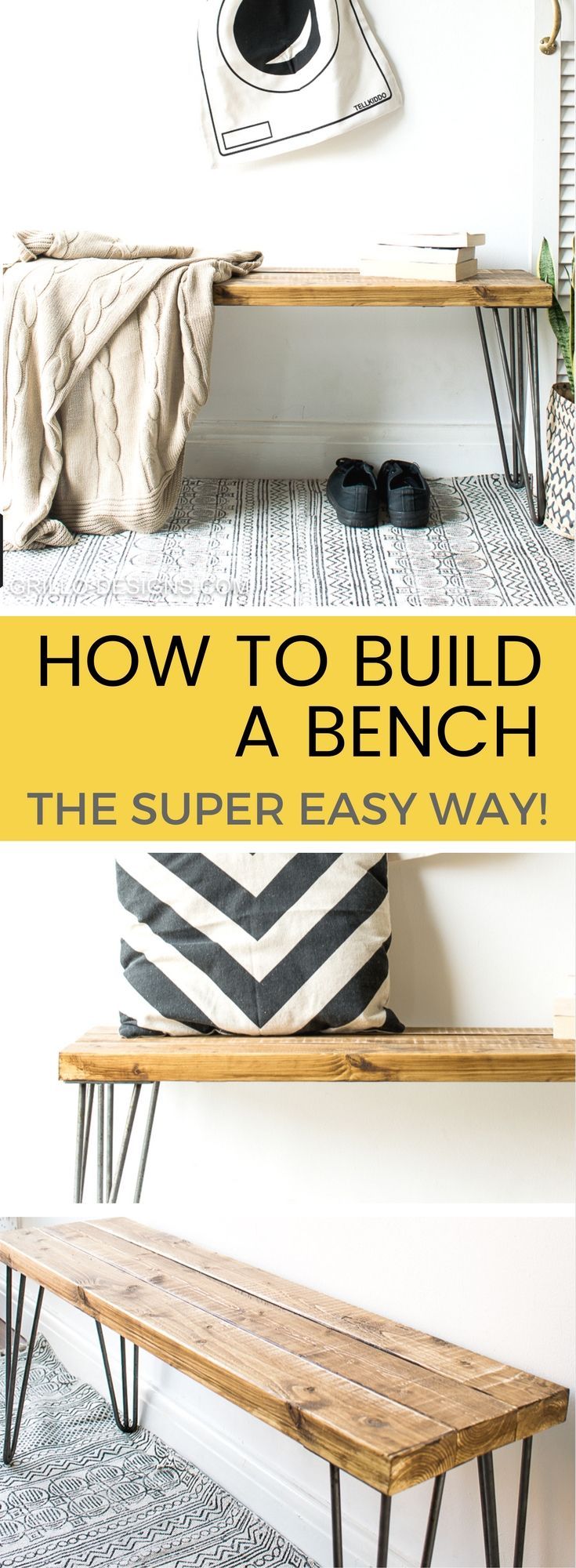 How to build a bench - the super EASY WAY! -   18 diy bench plans
 ideas