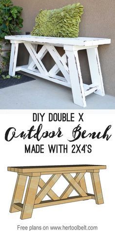 Double X Bench Plans -   18 diy bench plans
 ideas