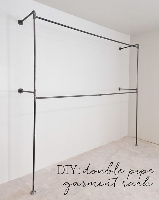 Double Pipe Garment Racks + Closet Update -   18 diy closet
 ideas