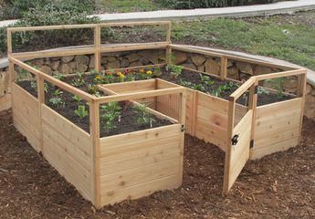OLT Raised Cedar Garden Bed 8'x8' or 8'x12' With Deer Fence Options -   18 raised garden borders
 ideas